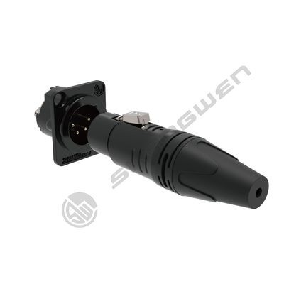 Audio IP40 Protection XLR Mount Connector for Silver 4-Pole Wireless DMX Cable in Industrial Electronics