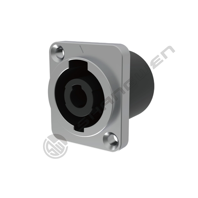 Male 4 Pin Connector for Audio Video Electronics IP40 Waterproof Extremely Rugged Loudspeaker Plug Silver Metal Brass Alloy