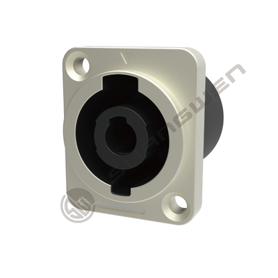 Male 4 Pin Connector for Audio Video Electronics IP40 Waterproof Extremely Rugged Loudspeaker Plug Silver Metal Brass Alloy