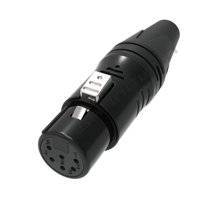 6-Pin XLR Audio Video Connectors Indoor Protected 6-Pole Female Male Plug in Black Silver with 7.5A Rated Current