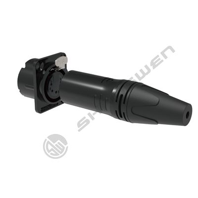 Black IP40 Indoor Audio Cable Plug with 5-Pin XLR Female Connector 3.5mm Gold Connector Shell Plating High Quality Connectors