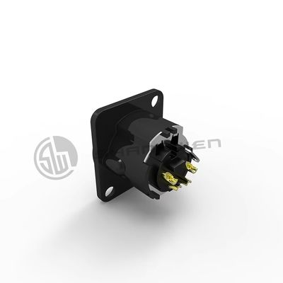 New XLR 4-Pin Female Socket IP40 Indoor Audio Video Cable Connector with Solder Adapter and Jack Lead Cable Connector