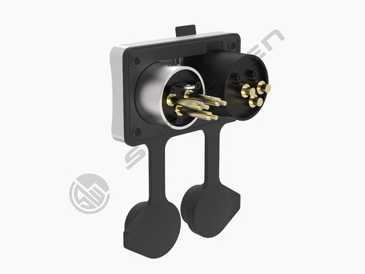 Outdoor 2-XLR 3-Pin Female  Metal Silver XLR 3 Pole Male Socket Connector XLR 3 Pole Female and Male Combination 2 In1 IP65