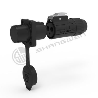 Black IP65  Powercon Connector 3-Pin Waterproof Outdoor Aviation Plug with Female Socket IP67 Large Current Charge Connector