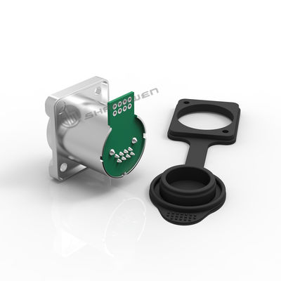 Ethernet Chassis Connector Plug Ip65 Waterproof Rj45  Panel Mount Connectors Row Type