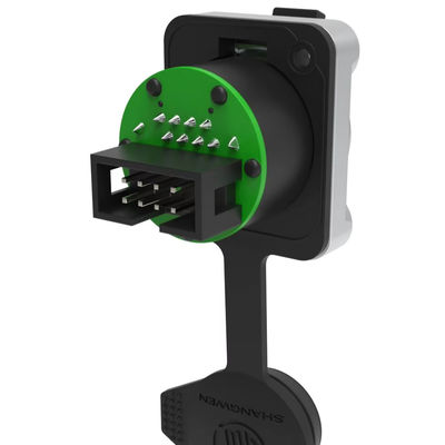 Outdoor IP65 Straight Plug 8P Horn Socket Rj45 8 Pin Female Connector Ethernet Signal Cable Network Electrical Cable Connector