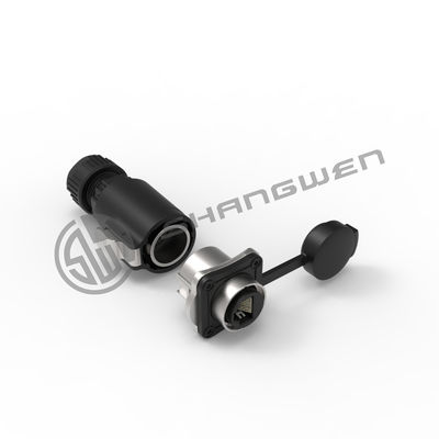 Outdoor IP67 Waterproof Metal Material Card Buckle 8P8C RJ45 Connectors 8 Core Male Signal Connector LED Display RJ45 Connector