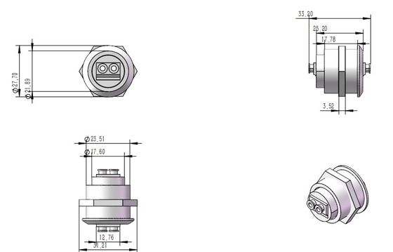 Fiber Optic Panel Mount  Round LC Female to Female Coupler Single-Mode Multimode Module Socket  Fiber Optic LC to LC