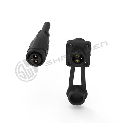 M19 Series Power Input Cable Push-pull Self-locking Black Connection Industrial 3 Pin Male Socket  Power Connector