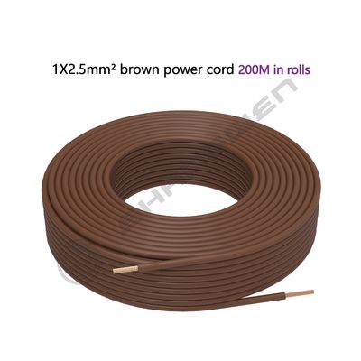 Power Cord 1*2.5mm²  H07V-K CE CCC VDE RV Flame Retardant Insulation BC Bare Copper Core 450/750V Brown Single Core