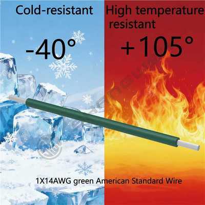 14AWG Wire PVC Wire UL AWM 1015 14AWG 105℃ 600V 14AWG PVC Electronic Cable Tinned Copper Stranded Wiring 600V Power Cord Green