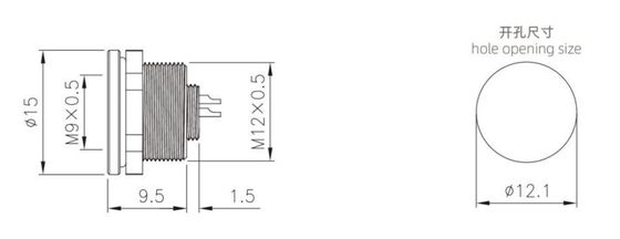 M9 Male Front Mount Socket(solder)  IP67 2\3\4\5\6\7\8 Pin Industrial Connector