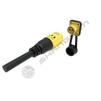 IP65 Aviation Plug Quick Plug Output Push-pull Self-locking Yellow Industrial Male Plug Power M19 Push Lock 3 Pin Connector