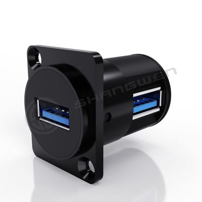 Black Shell Panel Mount Connector 9 Pin 90 Angle End كابل البيانات USB Connector