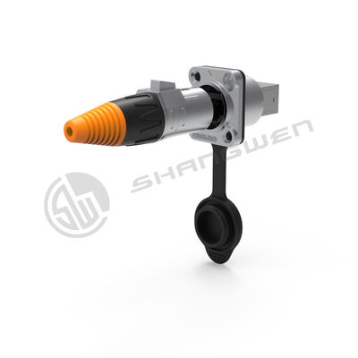 IP65 مقاوم للماء Rj45 ذكر وامرأة رابط الزر المعدني نموذج الترقية