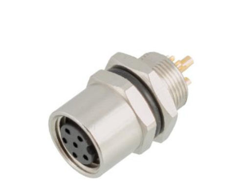 IP67 الصناعية المقاومة للماء M8 المقبس الإناث مع جبل الأمامية ومحطة المسمار 3/4pin