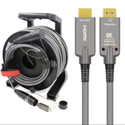 الألياف الضوئية المدرعة HDMI2.1 HD كابل طبل 8K 120Hz كابل TPU مغطى للصوت الفيديو التلفزيون حماية شيل كابل ريل