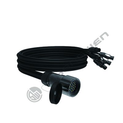 Powercon True1 التطبيق الصناعي IP67 المقاومة للماء الموصلات الذكورية قطعة كابل تمديد 6 رأس سلك الطاقة للتجارية