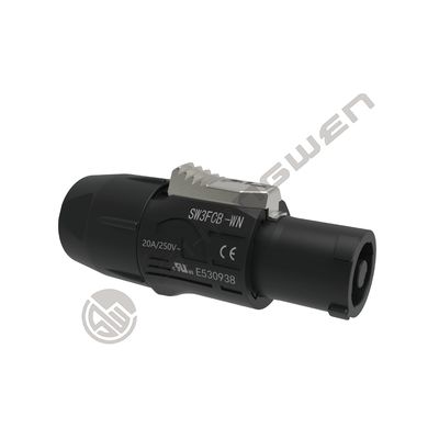 3 دبوس ذكر أنثى Powertrue Connector الكهربائية المقاومة للماء في الهواء الطلق 3Pin Power المقاومة للماء AC Connectors سعة عالية للتيار القابل للقفل ثلاثي النواة 20A 500V True IP65