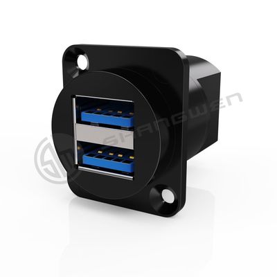 موصل كابل بيانات USB 3.0 مزدوج المنفذ من النوع A/B محمي من الغبار بـ 9 سنون، طول مخصص، غلاف بلاستيكي ABS نحاس للصوت
