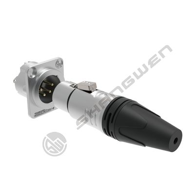4-Pin XLR Mount Connector Indoor Audio IP40 Protection 4-Pole Wireless DMX Cable Connectors Sliver XLR Female Male Connector (موصول XLR ذو أربعة دبوسات)