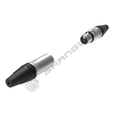 Small XLR Power Connector Outdoor Waterproof 3 Pin Male Plug Connector 3-core waterproof XLR male cable connector with chrome plated housing and gold plated contacts