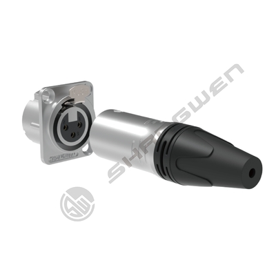 Small XLR Power Connector Outdoor Waterproof 3 Pin Male Plug Connector 3-core waterproof XLR male cable connector with chrome plated housing and gold plated contacts
