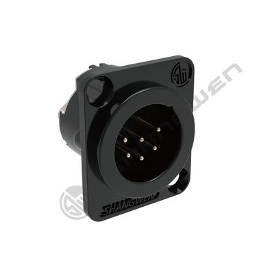 Black IP40 Indoor Protection 6-Pole Plug Socket Male Audio Video Connectors 6-Pin XLR Black Shell Audio Connectors