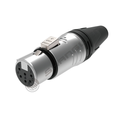 6-Pin XLR Audio Video Connectors Indoor Protected 6-Pole Female Male Plug في الفضة السوداء مع 7.5A التيار المسموح به
