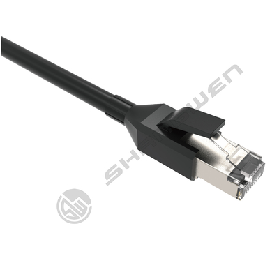 كابل تصحيح شبكة Cat7 محمي بسرعة 10 جيجابت في الثانية RJ45 سلك تصحيح شبكة RJ45 Cat7 مخصص 4 أزواج CE UL نحاس خالي من الأكسجين بنسبة 100% Cat7 26AWG SFTP