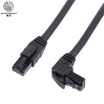 UTP Cat5e زاوية 90 درجة RJ45 رابط كابل الشبكة المتشابكة محطة 8P8C كريستال وصلة الرأس