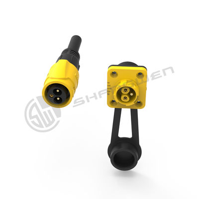 M19 Series Push-pull Self-locking Yellow Connection Industrial 3 Pin Female Male Plug  Power Connector
