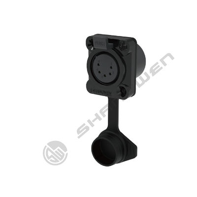5 Pin Panel Mount XLR Socket Connector Outdoor Audio Waterproof Rubber Jacket Female Jack for Power Application