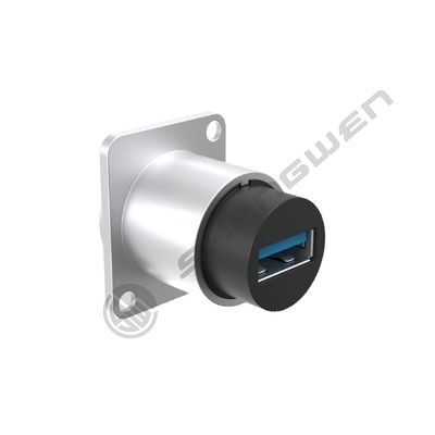 9Pin Shielded Dustproof Double Port USB Type A/B 3.0 Data Cable ConnectorUSB Panel Socket Female Seat Water Proof Metal