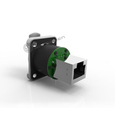 RJ45 Male Connector Waterproof Aviation Dual Port Circular Signal Panel Cat6 Ethernet Cable Metal Ethernet Accessories RJ45 Plug